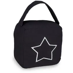 Relaxdays 2 x Türstopper Sack Stern schwarz Weiß,Schwarz