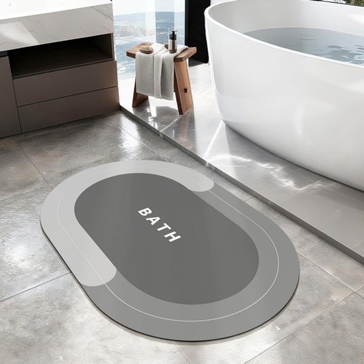 Extra absorberende badmat voor de badkamer met antislip en sneldrogende eigenschappen