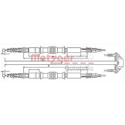 Metzger Autoteile Handbremsseil hinten links + rechts [Hersteller-Nr. 11.5858] für Opel