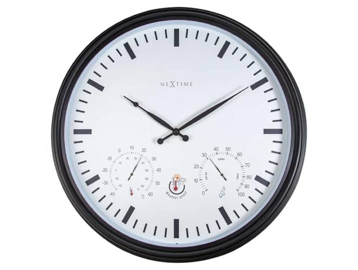 Sunflower Klok met Thermometer en Hygrometer, Zwart