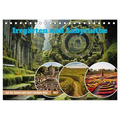 Irrgärten und Labyrinthe (Tischkalender 2027 DIN A5 quer), CALVENDO Monatskalender