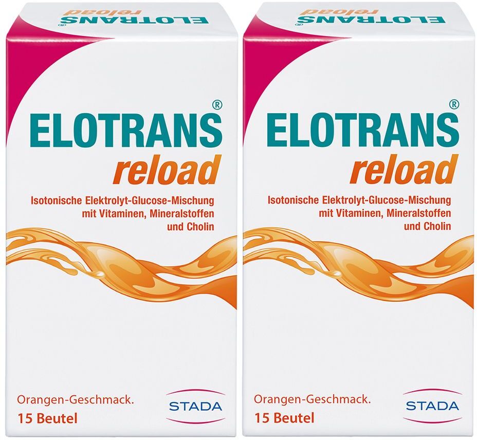 Elotrans reload Elektrolyt-Pulver mit Vitaminen Doppelpack 2x15x7,57 g Beutel