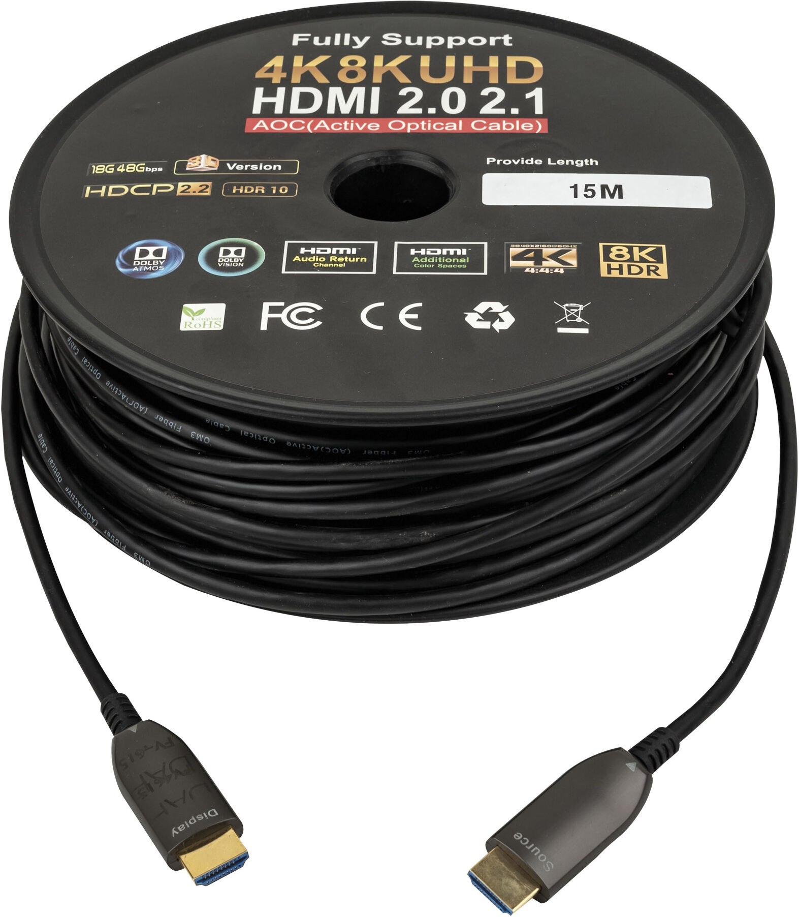 DAP Audio Hdmi 2.1 Aoc 8k Glasfaserkabel – 15 M – Vergoldet