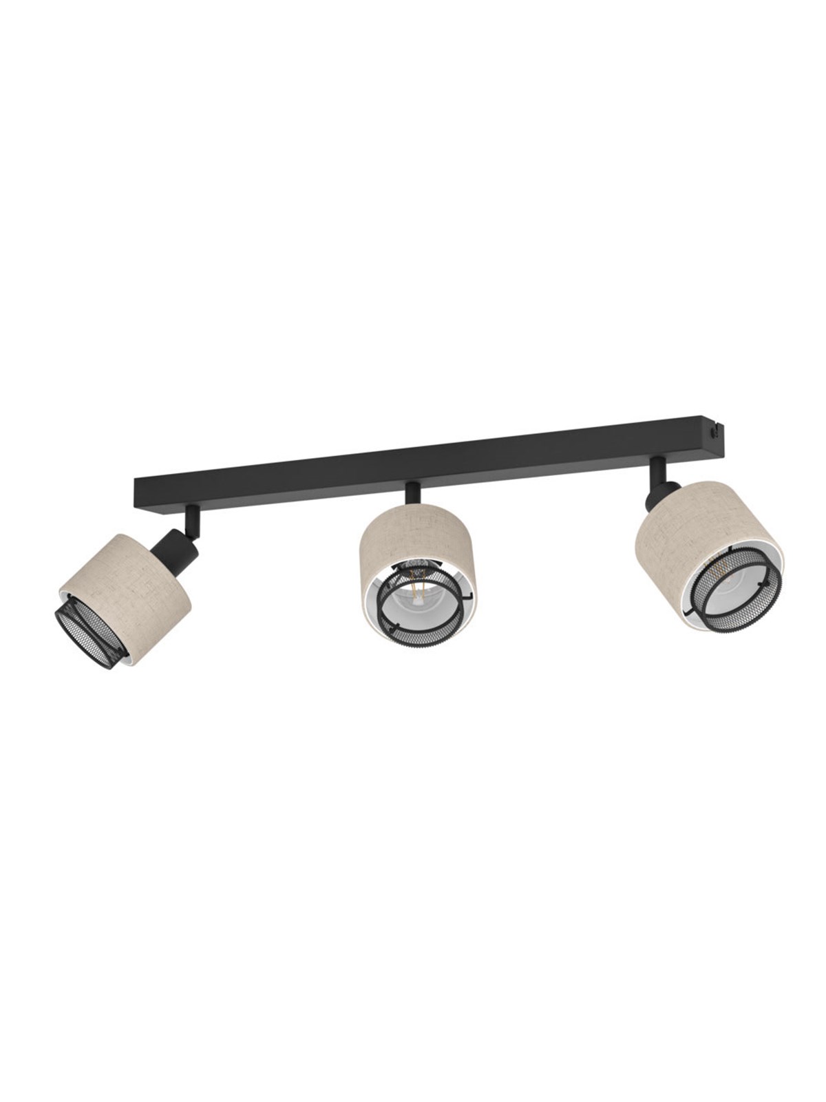 EGLO ROSLEY SPOT RAIL L430 3XE14 SCHWARZ/LEINEN