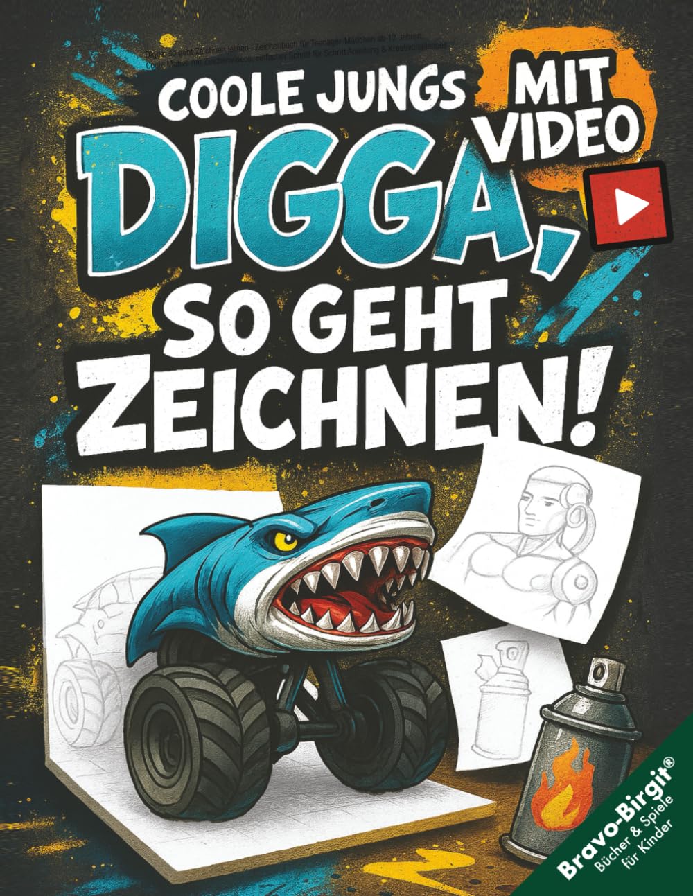 Birgit Bravo - Digga, so geht Zeichnen lernen Zeichenbuch für Teenager-Jungs ab 12 Jahren: Coole Motive mit Zeichenvideos, einfacher Schritt für Schritt Anleitung & Kreativchallenges - Preis vom 01.10.2026 17:08:56 h