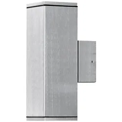 Konstsmide Außen-Wandleuchte MONZA, mit doppeltem Lichtkegel, 2xGU10, IP44, aluminium eloxiert / Klarglas KON-7907-310
