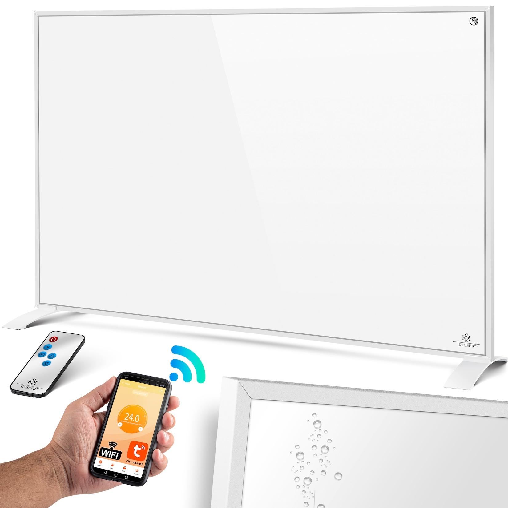 KESSER® Infrarotheizung Effizient Infrarot 2in1 Standgerät & Wandmontage Elektroheizung mit Fernbedienung Thermostat & App-Steuerung Timer Elektrisch Heizpaneel Heizung Konvektor Standfüße