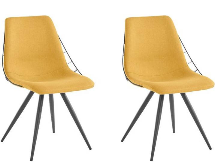 Chaise de salle à manger en couleur moutarde 2 Pack
