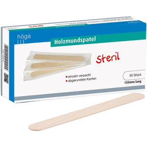 Höga Holzspatel Holzmundspatel, 150 x 18mm, steril, 50 Stück
