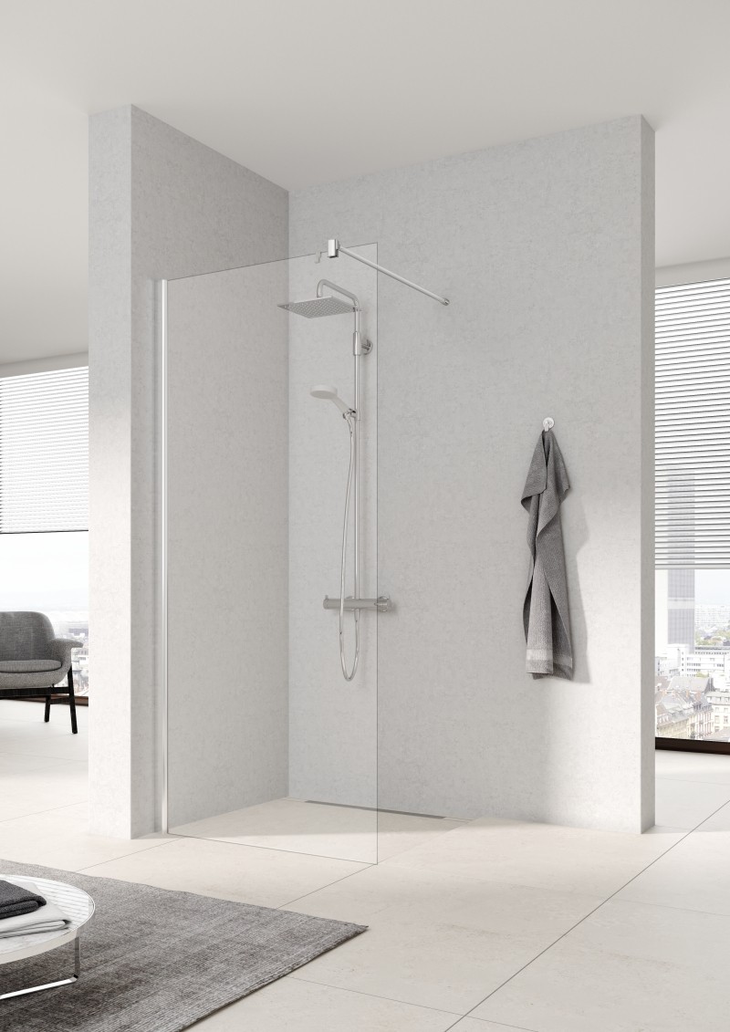 Kermi Walk-In Pega TWF 0800x1850, silber hochglanz, ESG Arena, PETWF08018VNK PETWF08018VNK