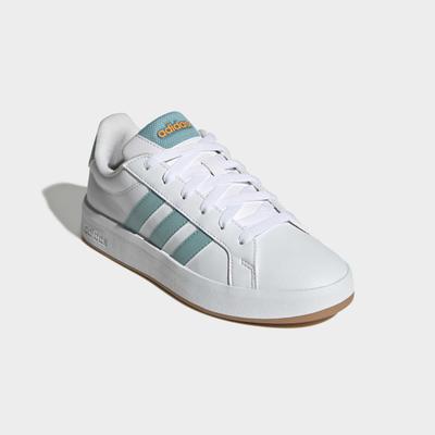 Sneaker ADIDAS SPORTSWEAR "GRAND COURT 3.0 KINDER UND TEENS", Mädchen, Gr. 40, cloud weiß, mint ton, lucid tangerine, Synthetik, Textil, Schuhe Sneaker, für Kinder & Jugendliche