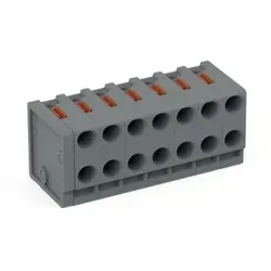 Wago 252-307 2-Leiter-Federleiste,Drücker,PUSH WIRE®,grau 252307  - 100 Stück