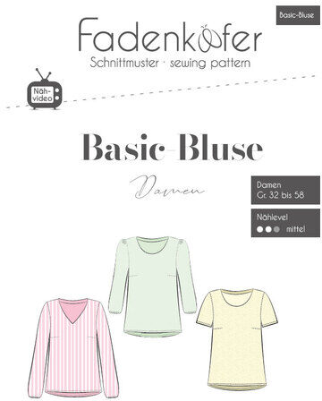 Fadenkäfer Schnitt "Basic Bluse" für Damen