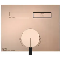 Gessi HI-FI, Fertigmontageset für 1/2 Unterputz-Einhebelmischer mit Tasten-Bedienung nur zur horizontalen Montage, 1 Ausgang, 63061030, Farbe: Kupfer PVD