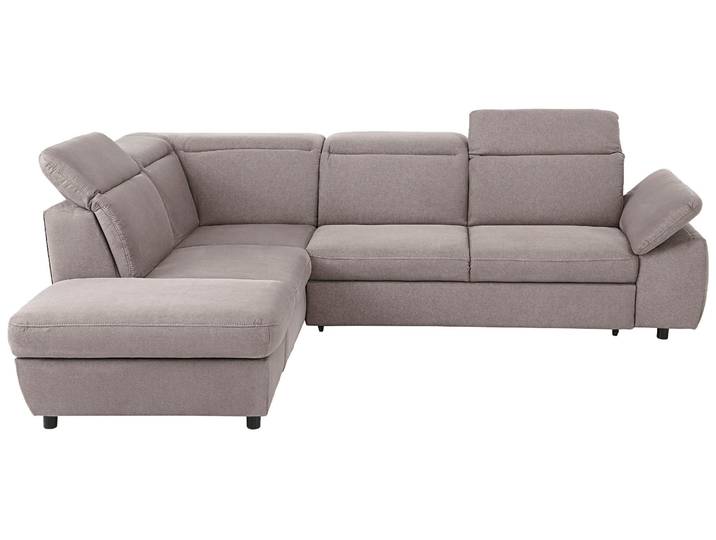 Ecksofa, Grau, 276x232 cm, Struktur Fein & Luxus-Microfaser, Mit Ottomane & Bettfunktion, Modern, Home-affaire