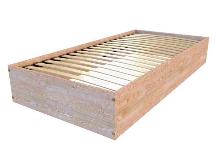 Lit coffre 90x190 - 1 place bois massif 90x190 Brut (sans vernis)