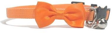 Uplifted Finds Charming Adjustable Multicolor Pet Bowtie Collar With Safety Bell Accent For Cats And Puppies orange