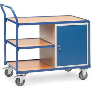 Fetra Werkstattwagen 2632, Tragkraft 300kg, Tischwagen, 1000 x 600mm, 2 Ablagen & 1 Schrank