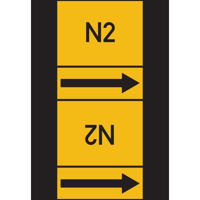 Rohrleitungskennzeichen Stickstoff N2 - 33000x180 mm Folie selbstklebend