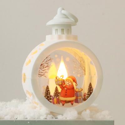 Youfap Market Christmas Round Wind Light Merry, Christmas Decoration For Home Ornaments, Xmas Gift New Year Holiday Decor Lamp santa Claus White