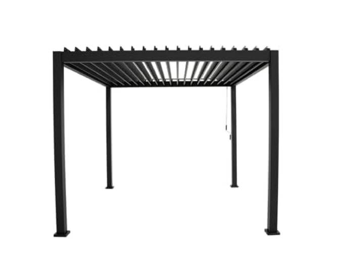 MIRADOR Pergola 111 Deluxe 3x3 m Aluminium Anthrazit verstellbares Lamellendach Garten Terasse Pergola Winterfest Stabil Pavillion