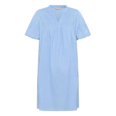 Midikleid CULTURE "Kleid CUcybelle", Damen, Gr. L, N-Gr, blau (serenity), Obermaterial: 100% Baumwolle CO., Kleider Midikleid