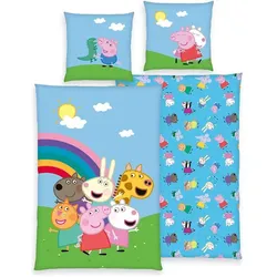 Herding, Kinderbettwäsche, Peppa Pig Bettwäsche 135 x 200 cm (135 x 200 cm, 80 x 80 cm)