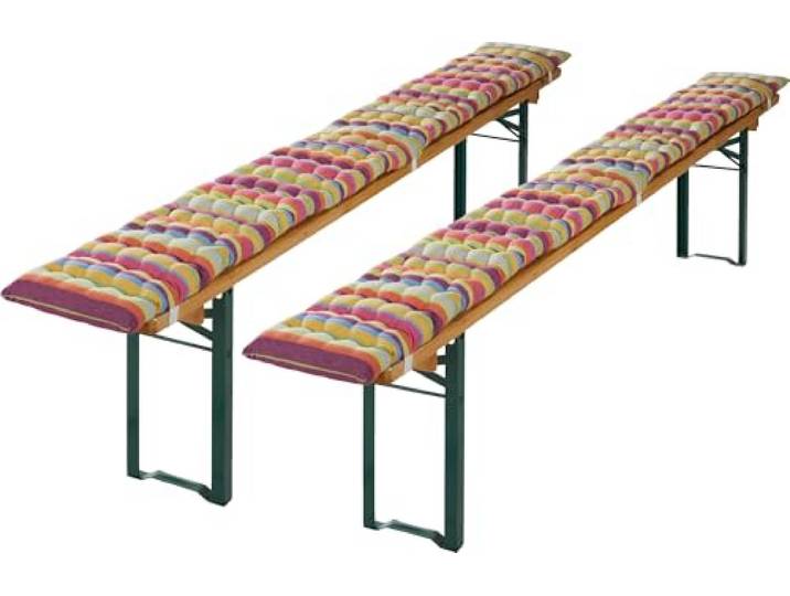REDBEST Bierbank-Auflage 2er-Pack bunt Größe 25x220 cm