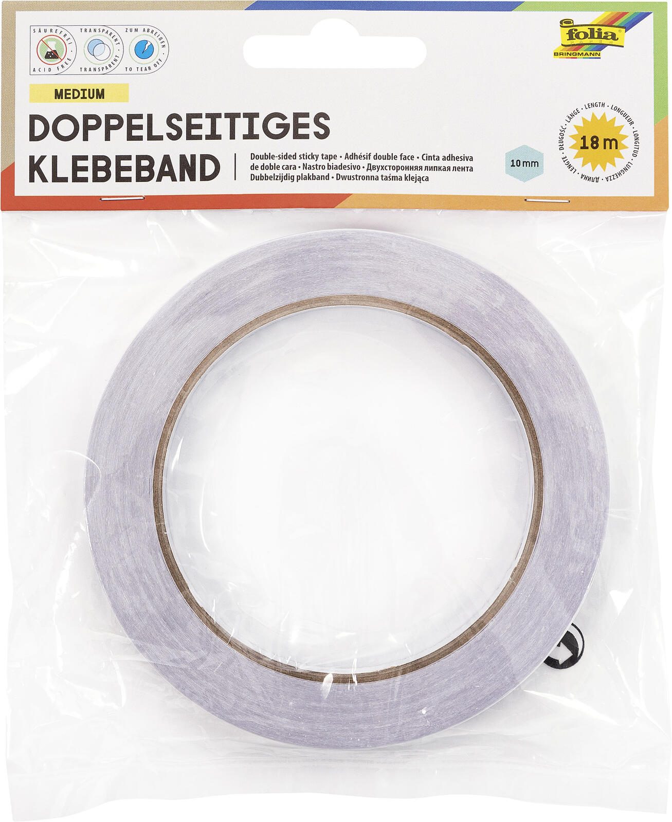 folia doppelseitiges Klebeband 10 mm x 18 m transparent 55023