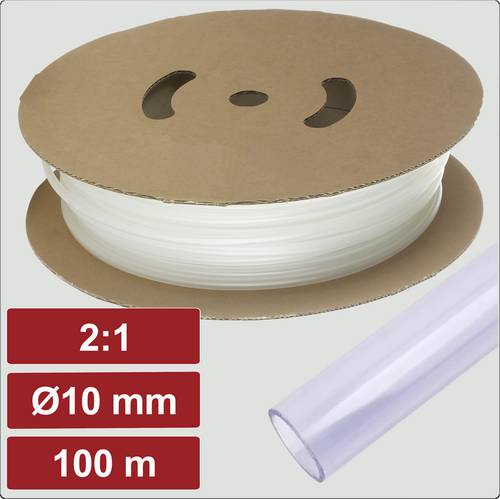 Electronic Garage EG25CA048 Schrumpfschlauch ohne Kleber Transparent 10mm 5mm Schrumpfrate:2:1 100m