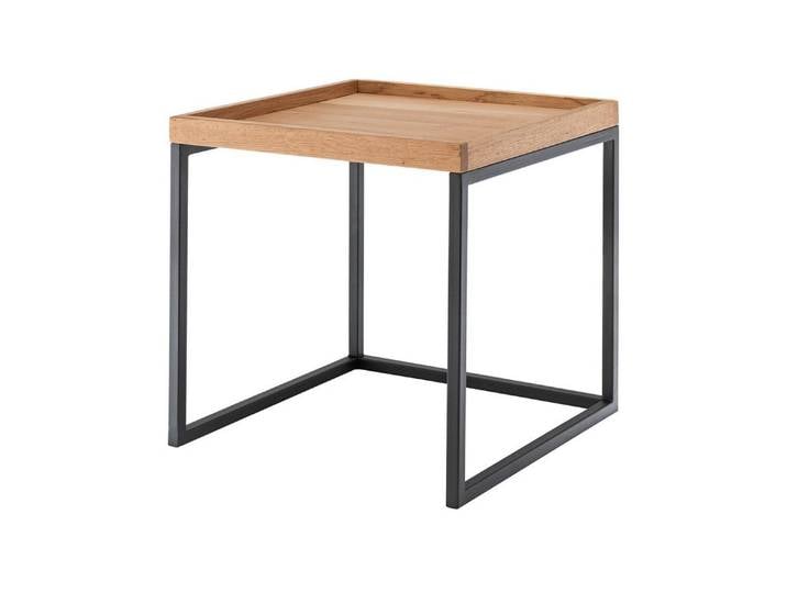 Main Möbel Beistelltisch Beistelltisch 50x50cm 'Lissabon' Wildeiche Stahl schwarz