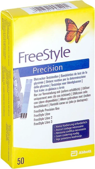 Freestyle Precision Blutzucker Teststr.o.Codierung 50 St Teststreifen