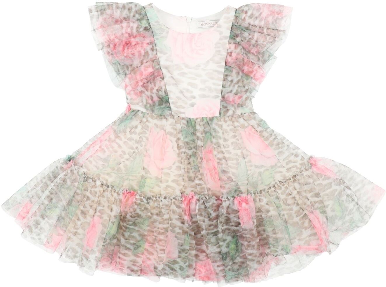 Monnalisa Vestido para niña Chica Marfil 3,4,5,6,7,8 Chica