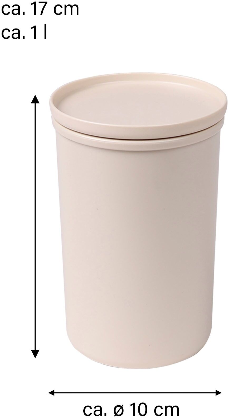 Frischhaltedose AWAVE "AWAVE", beige (natur), H:17,2cm Ø:10,4cm, Kunststoff, Lebensmittelaufbewahrungsbehälter, Frischhaltedose, mit rPET