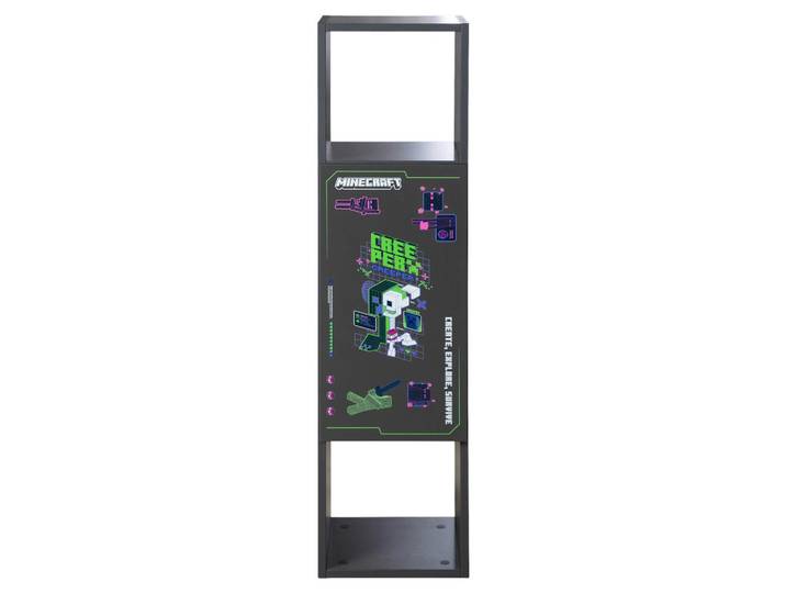 Minecraft Regal, Anthrazit, Gaming, 1 Fächer, 124x32x32 cm, umfangreiches Zubehör erhältlich, Wohnzimmer, Regale, Bücherregale