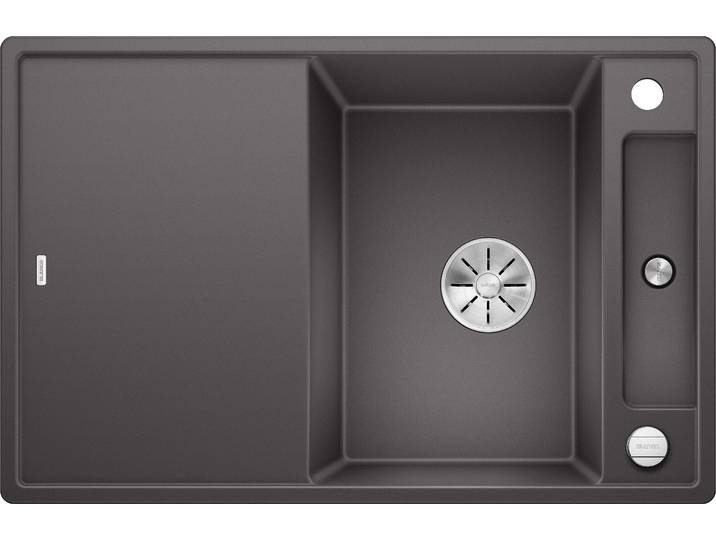 Granitspüle BLANCO AXIA III 45 S , grau (felsgrau), B:78cm, Verbundwerkstoff, Küchenspülen, aus SILGRANIT, inkl. Glasschneidebrett