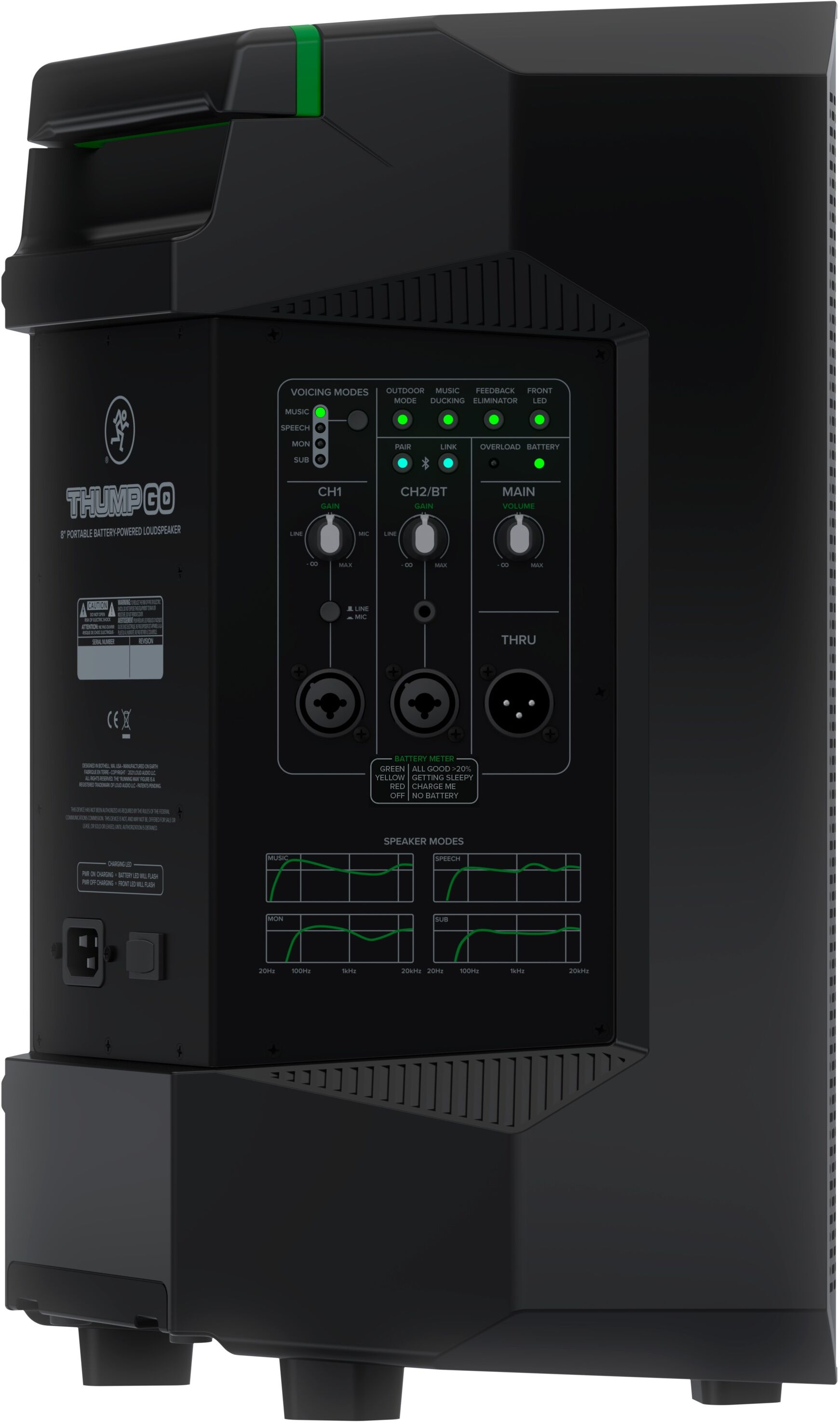Mackie Altavoz de PA alimentado a baterías Thump Go. Negro