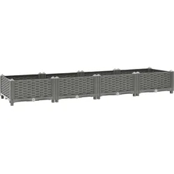 Helloshop26 - Hochbeet für Pflanzen Blumen Terrasse Garten 160 x 40 x 23 cm graues Polypropylen 02_0039213