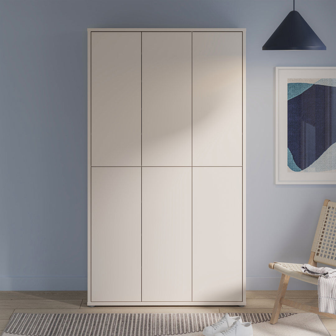 Ebern Designs Rylon 24 Pair Shoe Storage Cabinet Beige 24
