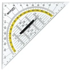 Westcott Geometriedreieck 22 cm mit Griff transparent