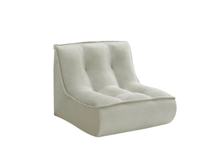Oviala - Fauteuil compressé en velours côtelé type chauffeuse