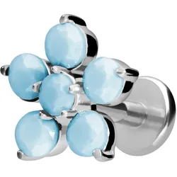 Titan Labret mit Innengewinde BLUME + SYNTHETISCHE TÜRKISE