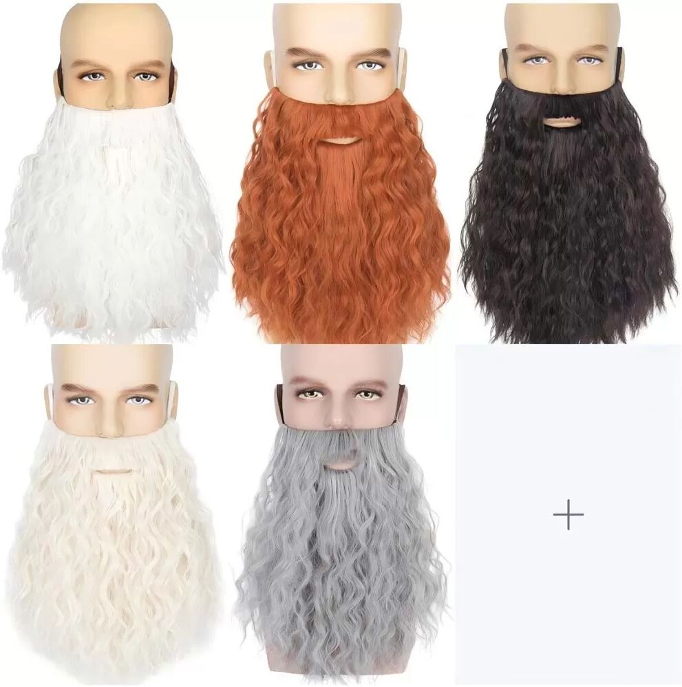INF Falscher Bart - Karneval Cosplay Perücke für Ostern Weiß