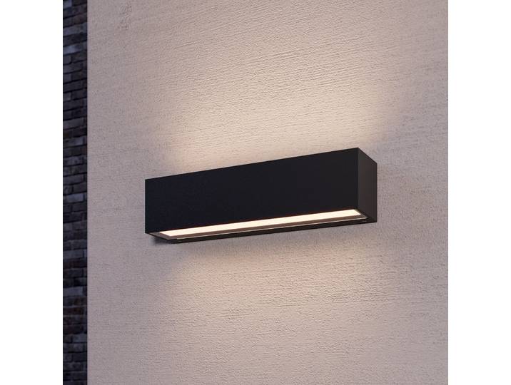 Lengo Außenwandlampe, 25 cm, up/down, anthrazit - Lucande - Balkon - Modern - Metall - Eckig