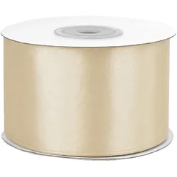 Creativery 50mm Satinband 25m Schleifenband Geschenkband Dekoband Stoffband Dunkel Creme