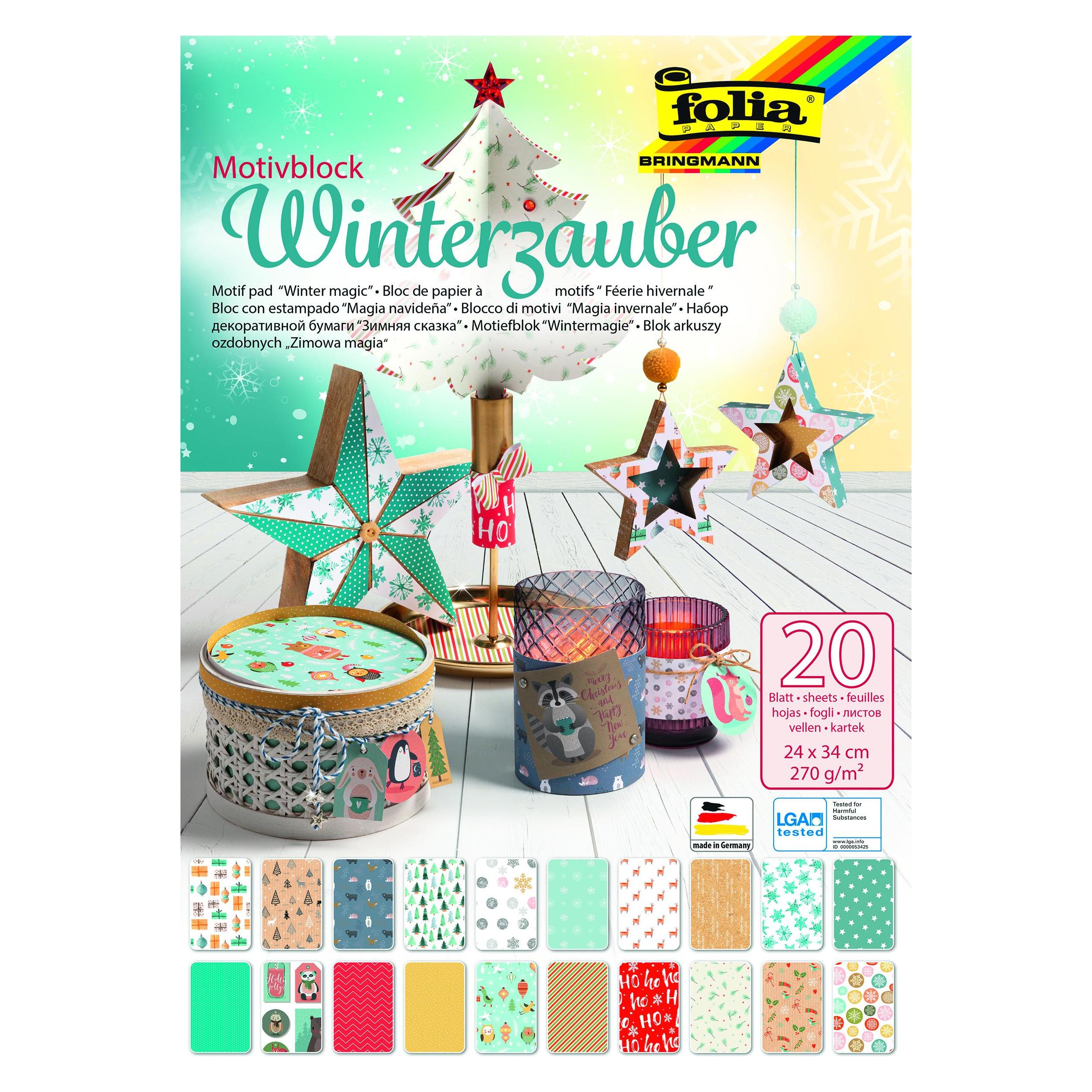 Folia Motivblock 24x34cm 20 Blatt Winterzauber (270 g/m²) (49049)