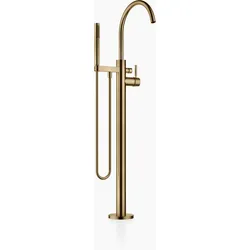 Dornbracht Wannen-Einhandbatterie mit Standrohr für freistehende Montage, mit Schlauchbrausegarnitur, 25863661-39, Farbe: Dark Brass gebürstet