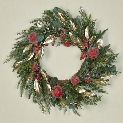 Burton + Burton Iced Holiday Wreath Green , Green