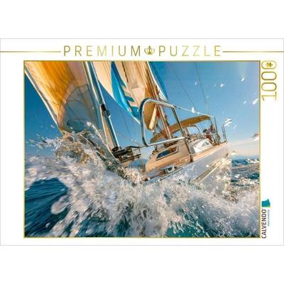 CALVENDO Puzzle Dynamik pur - wenn das Segel den Wind einfängt | 1000 Teile Lege-Größe 64x48cm Foto-Puzzle für glückliche Stunden, von , Calvendo