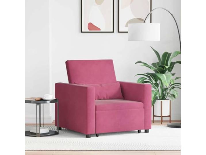 NLQMSU Ausziehbares 3-in-1-Schlafsofa mit Rädern, Bordeauxrot, Samt Modernes Design, verstellbare Rückenlehne, weicher Samt, praktische Räder, Pflegeleicht, für Wohnzimmer